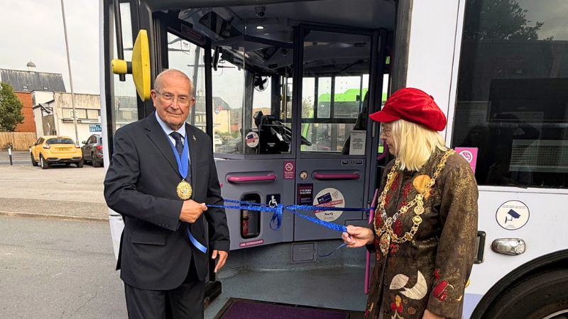 Mayors of Lyme Regis and Bridport cut a ribbon